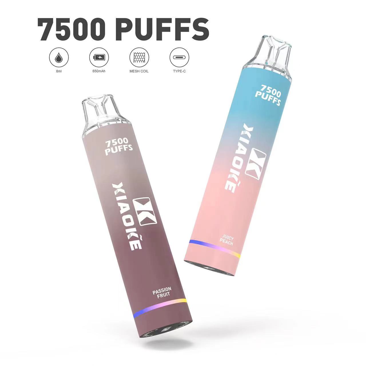 XIAOKE 梟客7500口拋棄式電子煙｜持久續航大口享受
