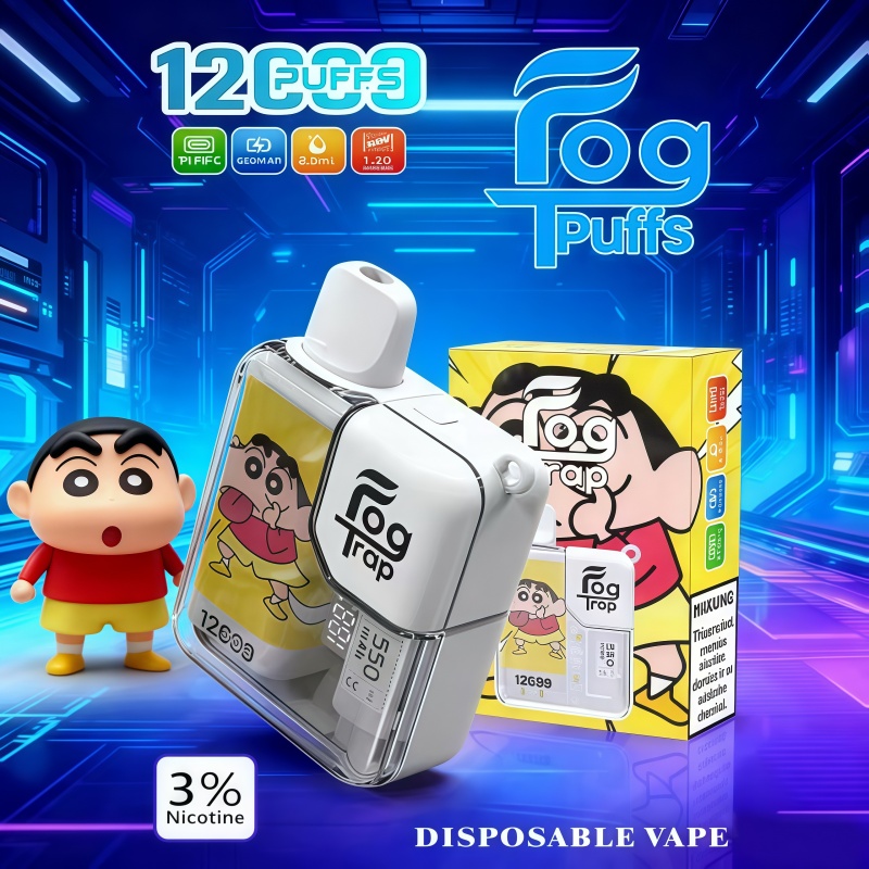 Fog Trap拉布布×蠟筆小新12000口拋棄式電子煙｜跨界聯名，卡通風格帶來無限驚喜